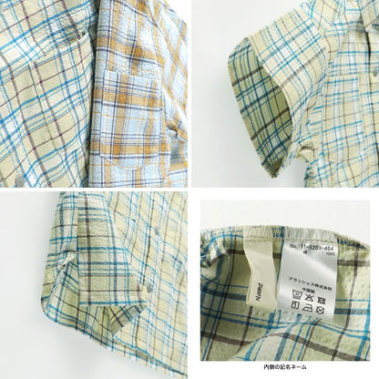 Japanese Children's Clothing Branches Checkered Shirt 90-150cm Boys Summer TOPS 