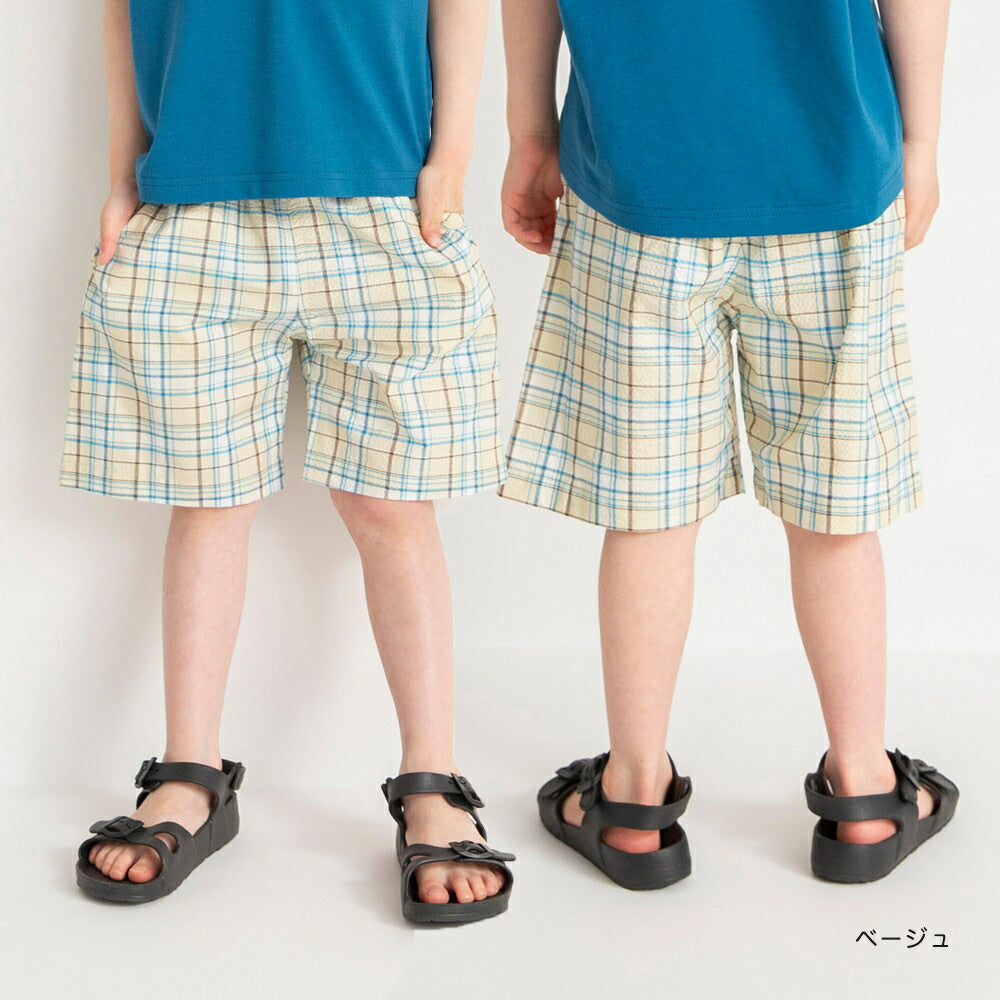 Japanese children's clothing Branches checkered shorts 90-150cm boys' summer PANTS 