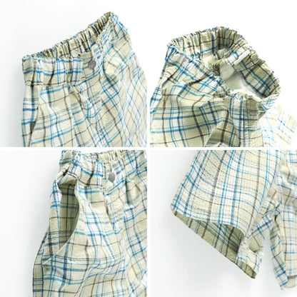 Japanese children's clothing Branches checkered shorts 90-150cm boys' summer PANTS 