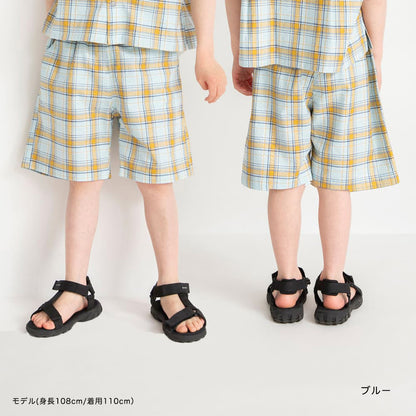 Japanese children's clothing Branches checkered shorts 90-150cm boys' summer PANTS 