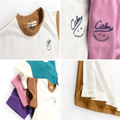 Japanese children's clothing Branches printed tops 80-150cm boys' summer TOPS 