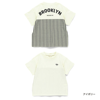 Japanese children's clothing Branches back stitching print top 80-150cm boys summer TOPS 