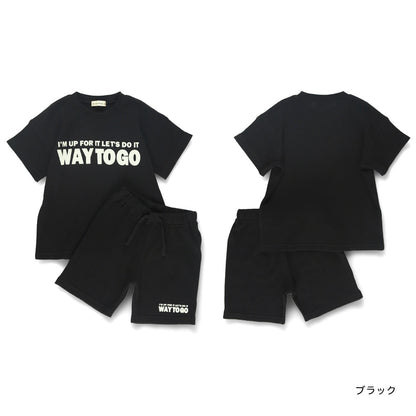 Japanese Branches Waffle Two-Piece Set (90-150cm) for Boys (Summer TOPS PANTS) 