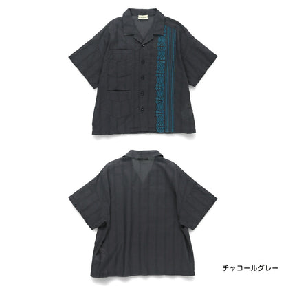 Japanese Children's Clothing Branches Cuban Striped Shirt 100-150cm Boys Summer TOPS 