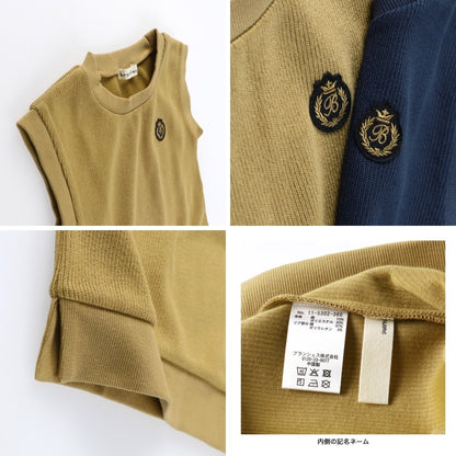 日本童裝 Branshes 暗紋衛衣背心 90-150cm 男童款 秋季 TOPS