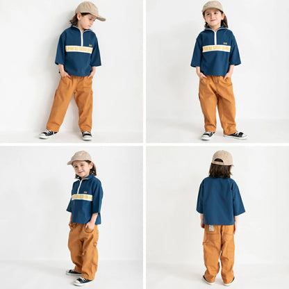 Japanese children's clothing Branches scallop silk layered waist top 90-150cm girls summer TOPS 