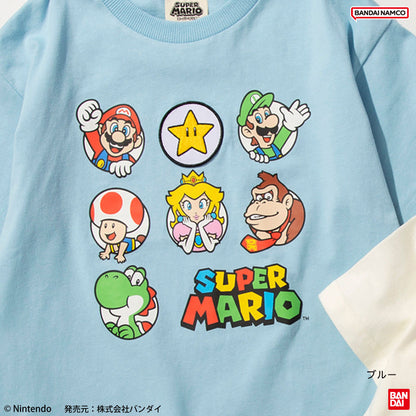 Japanese children's clothing Branches x Super Mario tops 100-150cm boys/girls summer TOPS 