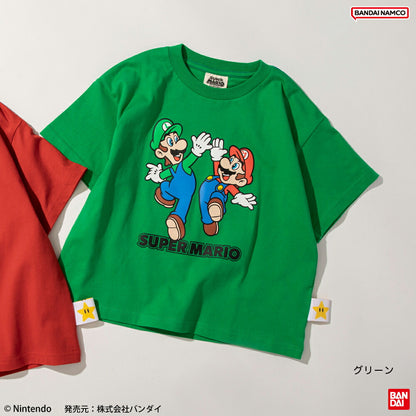 Japanese children's clothing Branches x Super Mario tops 100-150cm boys/girls summer TOPS 