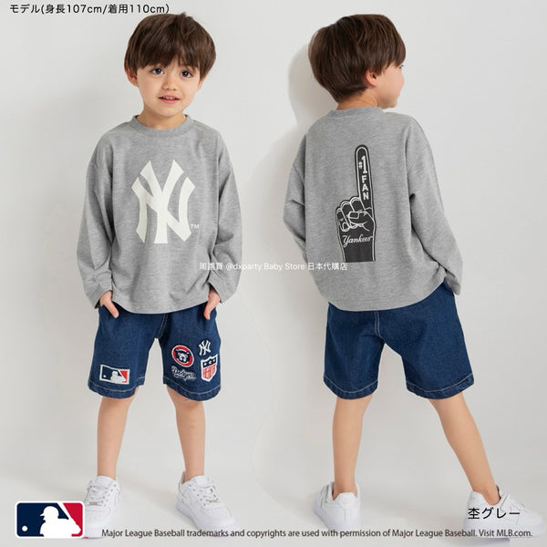 日本童裝 Branshes x MLB 印花長袖上衣 90-150cm 男童款/女童款 春夏季 TOPS