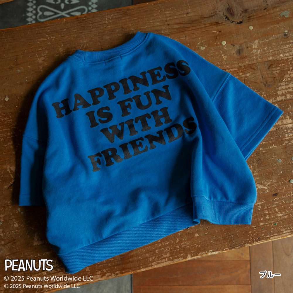 日本童裝 Branshes x PEANUTS 75周年 中袖印花衛衣 90-150cm 男童款/女童款 秋季 TOPS