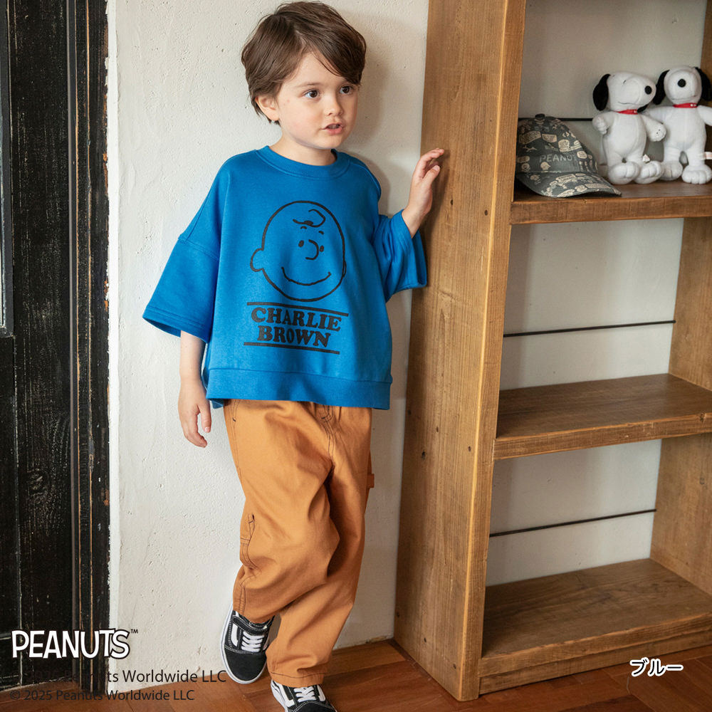 日本童裝 Branshes x PEANUTS 75周年 中袖印花衛衣 90-150cm 男童款/女童款 秋季 TOPS