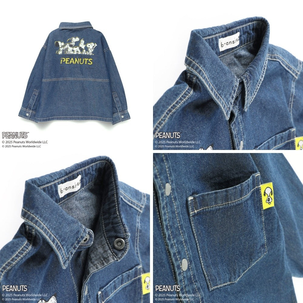 日本童裝 Branshes x PEANUTS 75周年 牛仔襯衫外套 100-130cm 男童款/女童款 秋季 OUTERWEAR