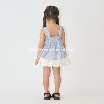 Japanese children's clothing Ly# mine ruffled camisole top 100-150cm girls summer TOPS 