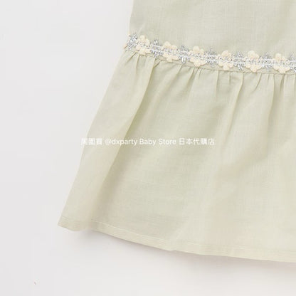 Japanese children's clothing pe#main small flying sleeve dress 80-130cm girls summer dresses 