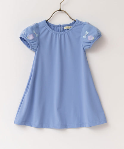 日本童裝 panpantutu 防UV 接觸冷感 泡泡花瓣紗袖連身裙 100-140cm 女童款 夏季 DRESSES