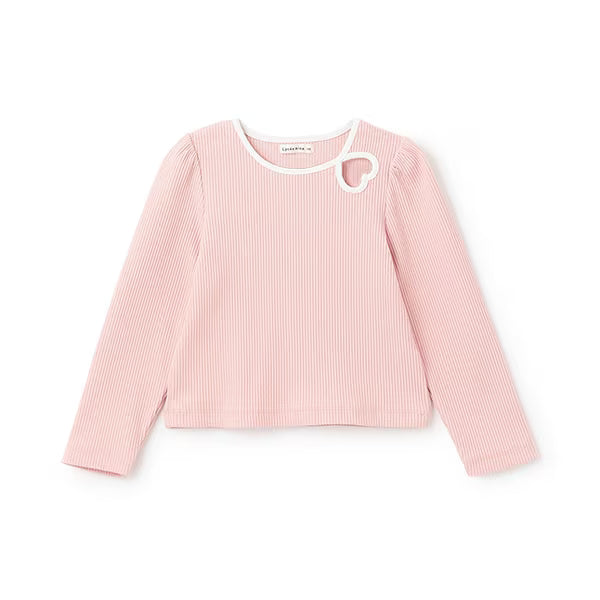 日本童裝 Ly# mine 心形鏤空毛巾布上衣 100-150cm 女童款 秋季 TOPS