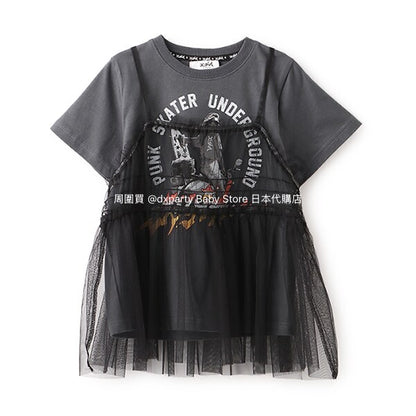 Japanese children's clothing X-girl Stages tulle butt top 90-140cm girls summer TOPS 
