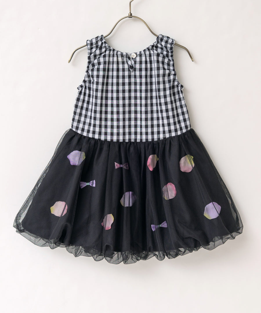 Japanese children's clothing panpantutu floral ribbon bubble dress 80-150cm girls summer dresses 