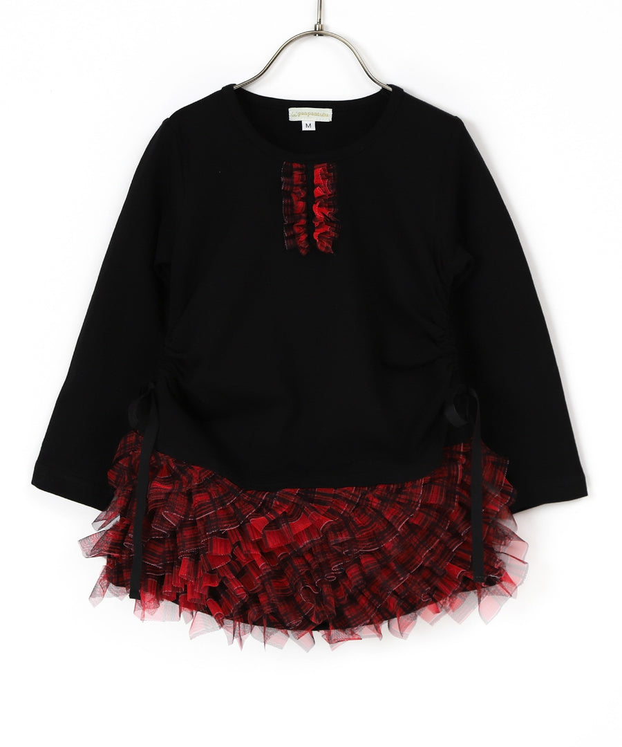 日本童裝 panpantutu 拼接千層酥格紋連身裙 80-140cm 女童款 夏季 DRESSES