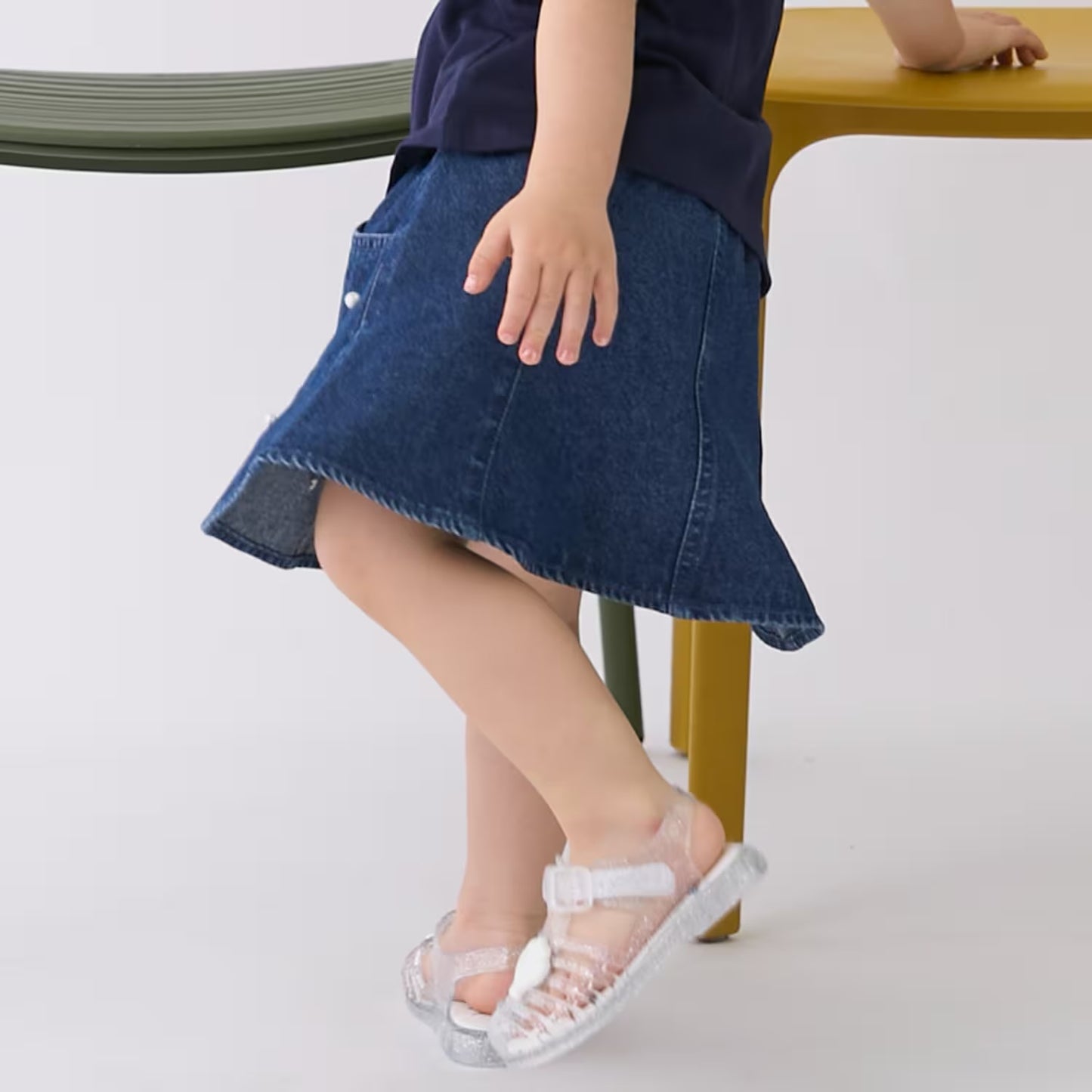 日本童裝 pe#main 珍珠牛仔短裙 80-130cm 女童款 夏季 SKIRTS