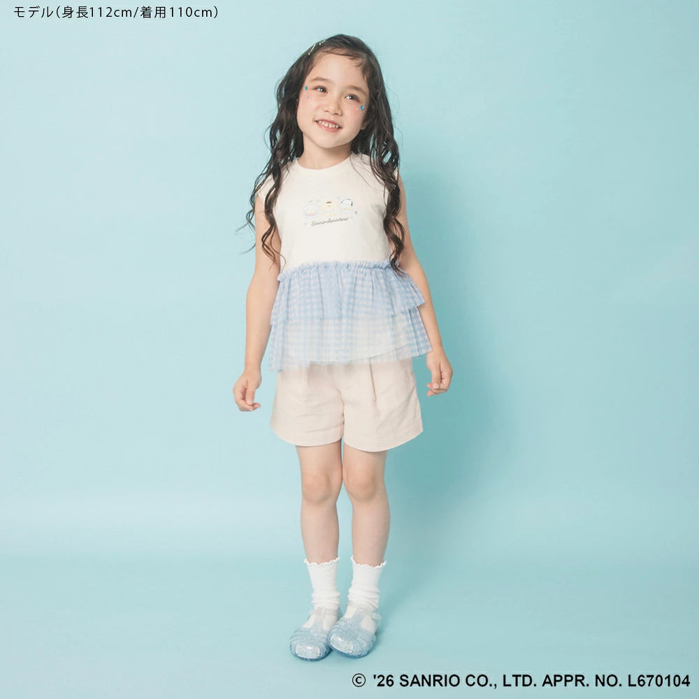 日本童裝 Branshes x Sanrio 荷葉邊層疊上衣 90-130cm 女童款 夏季 TOPS