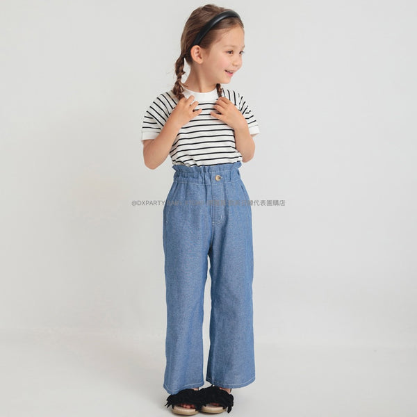 日本童裝 Branshes 闊腳牛仔褲 90-150cm 女童款 夏季 PANTS