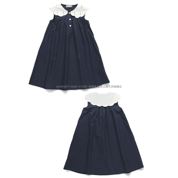 日本童裝 Branshes 珍珠領連身裙 90-150cm 女童款 夏季 DRESSES