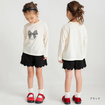 Japanese children's clothing Branches scallop silk layered waist top 90-150cm girls summer TOPS 