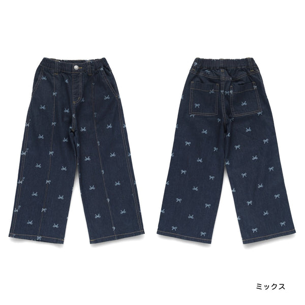 日本童裝 Branshes 闊腳牛仔長褲 90-150cm 女童款 春季 PANTS