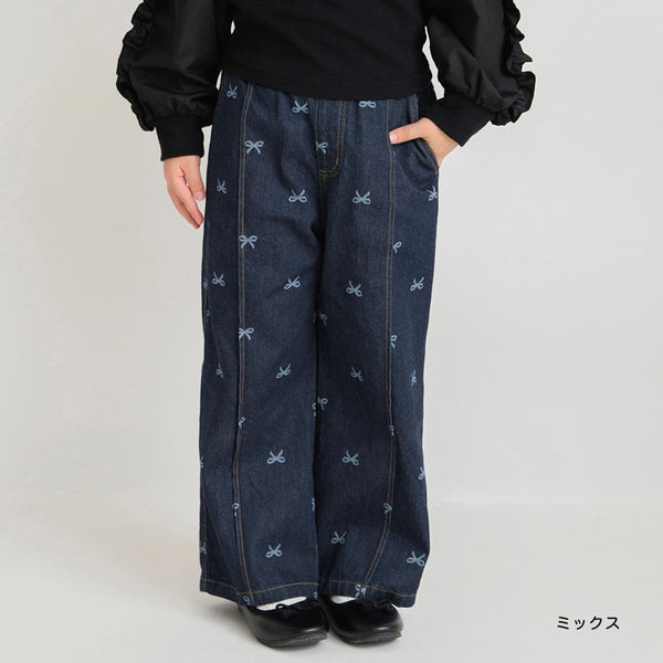 日本童裝 Branshes 闊腳牛仔長褲 90-150cm 女童款 春季 PANTS