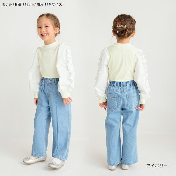 日本童裝 Branshes 皺皺袖上衣 80-150cm 女童款 春季 TOPS