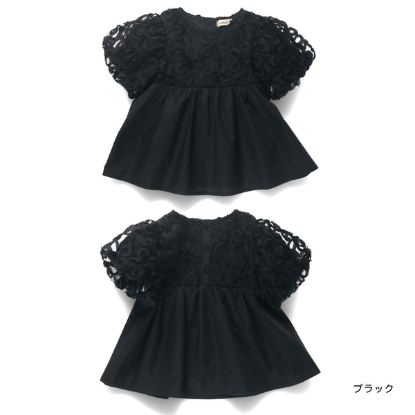 日本童裝 Branshes 花卉薄紗上衣 80-150cm 女童款 春夏季 TOPS