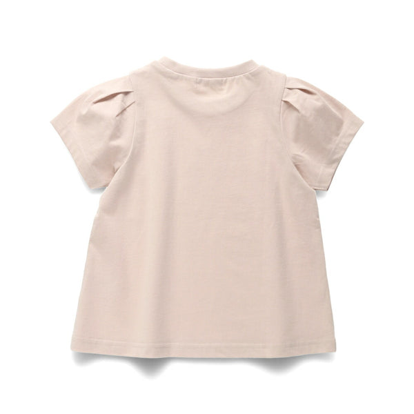 日本童裝 Branshes 褶袖字母短袖上衣 80-130cm 女童款 夏季 TOPS