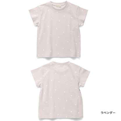 Japanese children's clothing Branches heart short-sleeved top 80-130cm girls summer TOPS 
