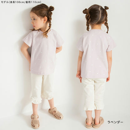 Japanese children's clothing Branches heart short-sleeved top 80-130cm girls summer TOPS 