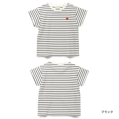 Japanese children's clothing Branches heart short-sleeved top 80-130cm girls summer TOPS 
