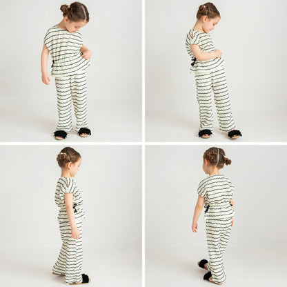 Japanese children's clothing Branches jacquard off-the-shoulder top 80-150cm girls summer TOPS 