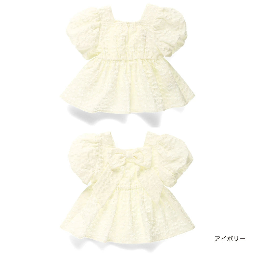 Japanese children's clothing Branches scallop silk layered waist top 90-150cm girls summer TOPS 