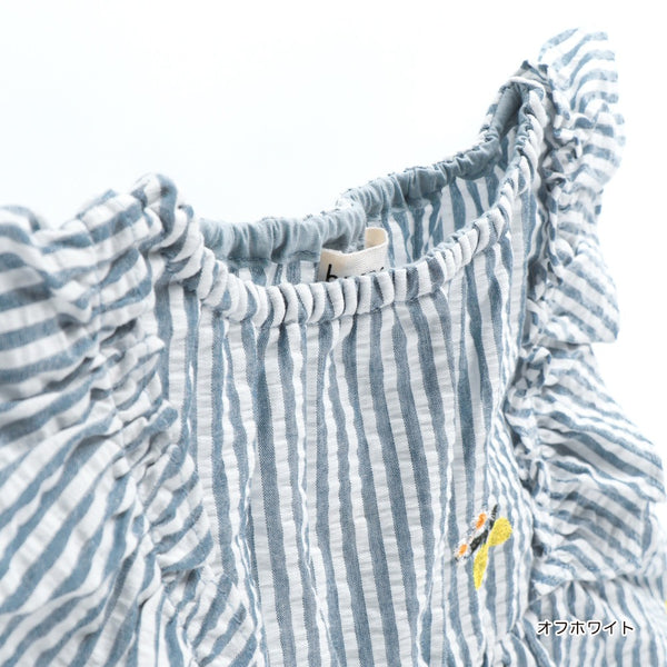 日本童裝 Branshes 檸檬與花刺繡上衣 80-150cm 女童款 夏季 TOPS