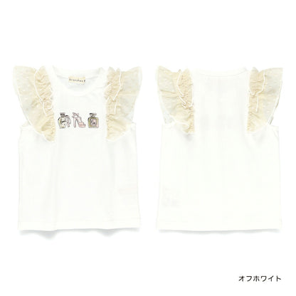 Japanese children's clothing Branches chiffon sleeve vest 80-150cm girls summer TOPS 