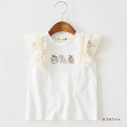 Japanese children's clothing Branches chiffon sleeve vest 80-150cm girls summer TOPS 