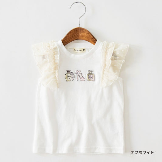 Japanese children's clothing Branches chiffon sleeve vest 80-150cm girls summer TOPS 