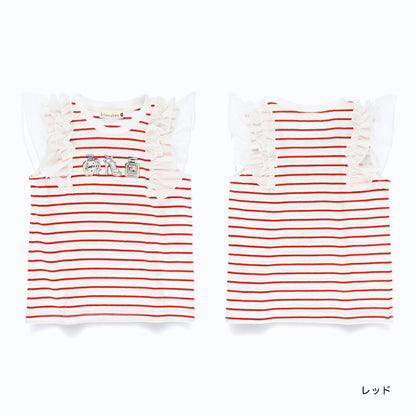 Japanese children's clothing Branches chiffon sleeve vest 80-150cm girls summer TOPS 