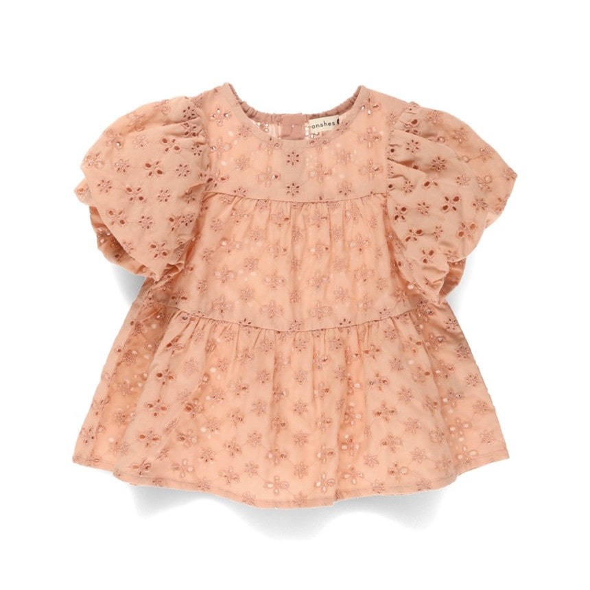 Japanese children's clothing Branches scallop silk layered waist top 90-150cm girls summer TOPS 