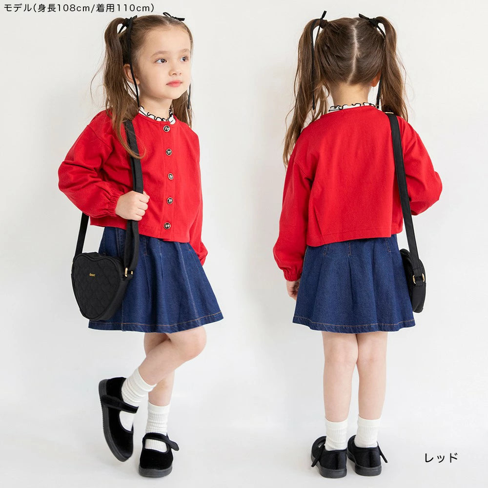 日本童裝 Branshes 休閒外套 80-150cm 女童款 秋季 OUTERWEAR 聖誕紅/新年紅
