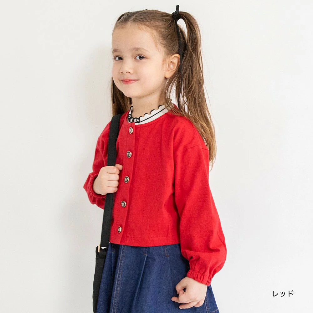 日本童裝 Branshes 休閒外套 80-150cm 女童款 秋季 OUTERWEAR 聖誕紅/新年紅
