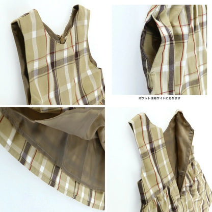 日本童裝 Branshes 格紋背心連身裙 80-150cm 女童款 秋季 DRESSES