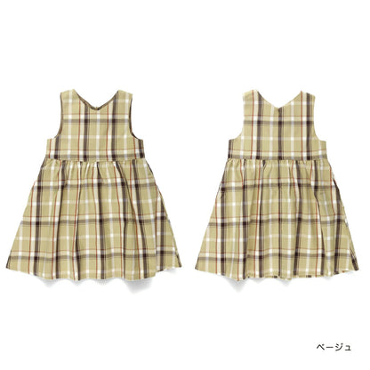 日本童裝 Branshes 格紋背心連身裙 80-150cm 女童款 秋季 DRESSES