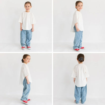 Japanese children's clothing Branches scallop silk layered waist top 90-150cm girls summer TOPS 
