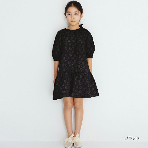 日本童裝 Branshes b.+A 提花花紋連身裙 90-150cm 女童款 春季 DRESSES